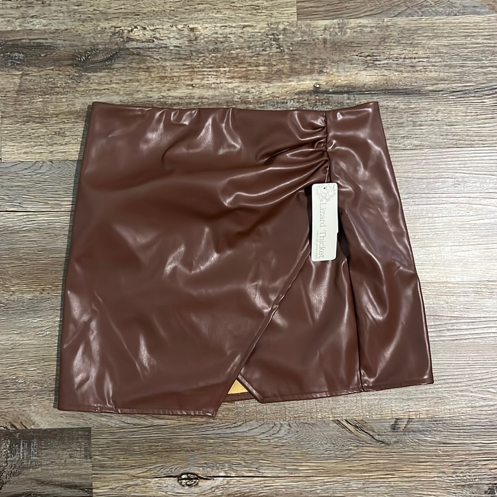 Lizard Thicket Leather Skirt